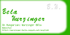 bela wurzinger business card